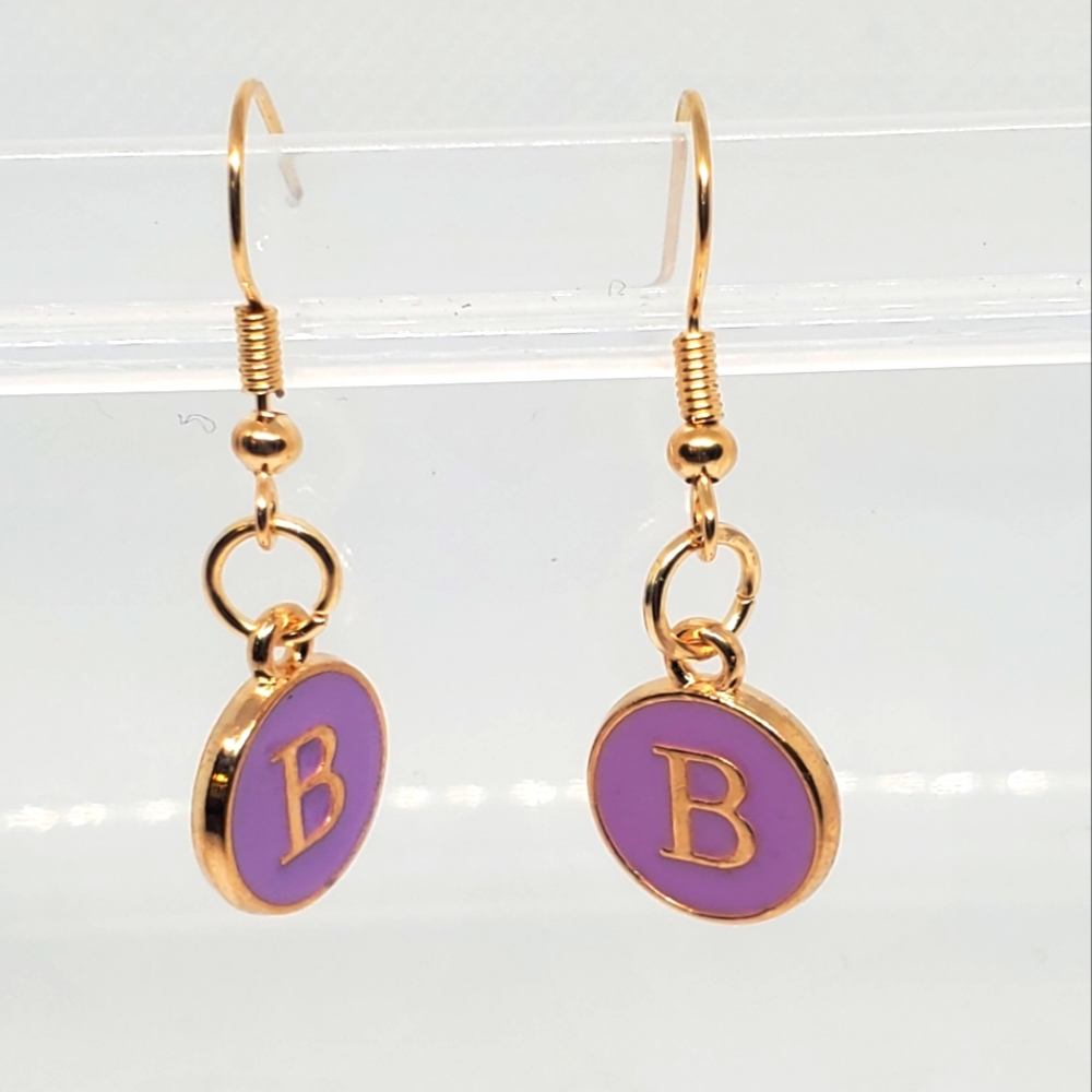 7/$10 B Initial Earrings, New